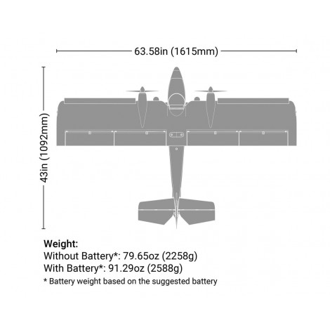 E-flite Twin Timber 1.6m BNF Basic Electric Airplane w/AS3X & Safe Select