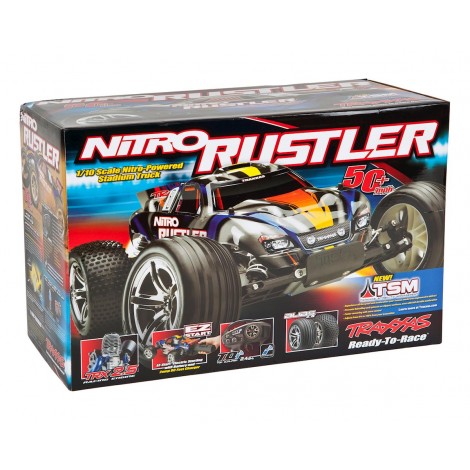 Traxxas Nitro Rustler 1/10 RTR Stadium Truck w/TQi 2.4GHz, TSM, EZ Start, Battery & DC Charger