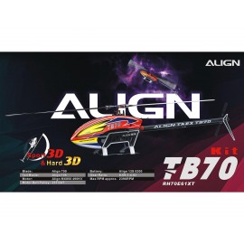 Align T-Rex TB70 Electric Helicopter Kit (Orange) w/Motor & Blades