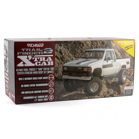 RC4WD Trail Finder 2 "LWB" 1/10 RTR 4WD Scale Trail Truck w/1987 Toyota XtraCab Body & 2.4GHz Radio (White)